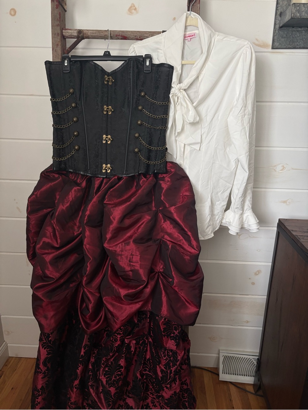 Halloween Costume - Women’s size Large - Corset, 2 layered skirt, and shirt.